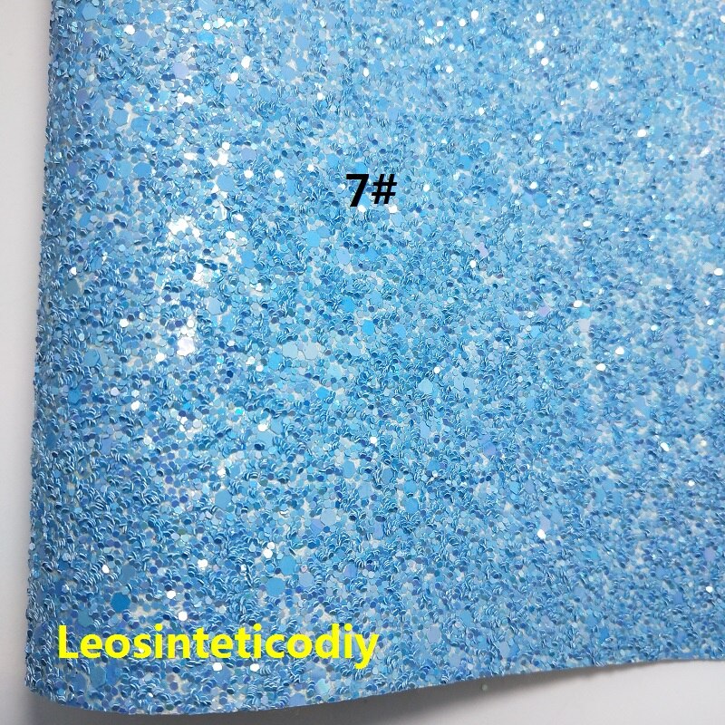 1pc 21 x 29cm syntetiskt läder, cuero sintetico chunky glitter konstläder för att göra rosetter tillbehör  t109: 7