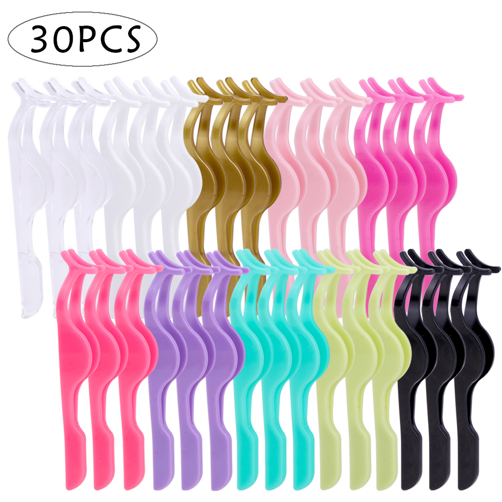 Pinzas de plástico para pestañas postizas, rizador de extensión, pinza aplicadora, eliminador de pestañas, 30/50 unidades: Rojo rosado