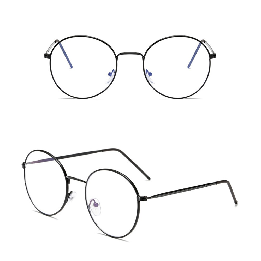 Vintage Retro Round Metal Spectacles Metal Frame Women Men Anti Blue Light Ray Blocking Computer Glasses Car Clear Lens Eyewear