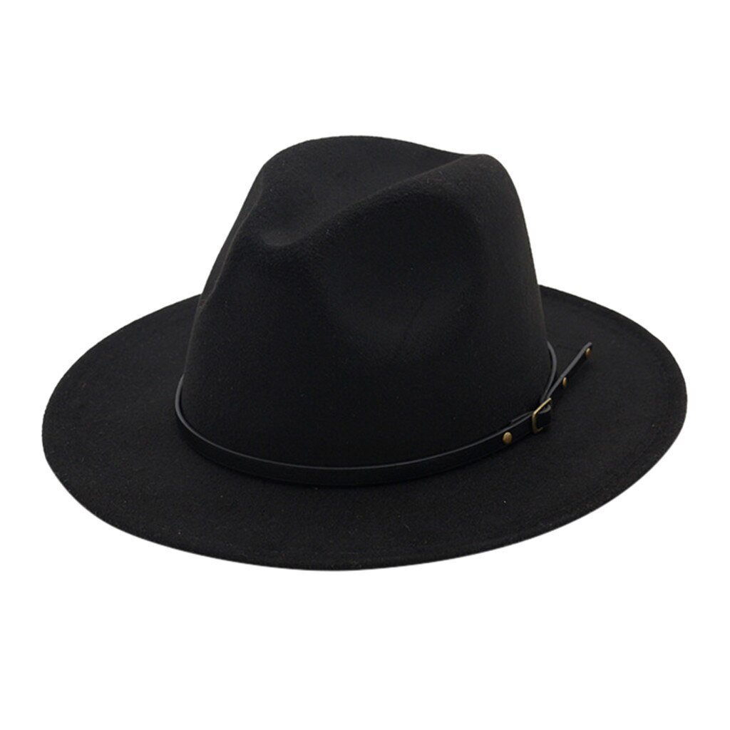 Summer unisex sun hat casual vacation Panama straw hat men wide brim Beach jazz men hats outdoor casual hat: BK