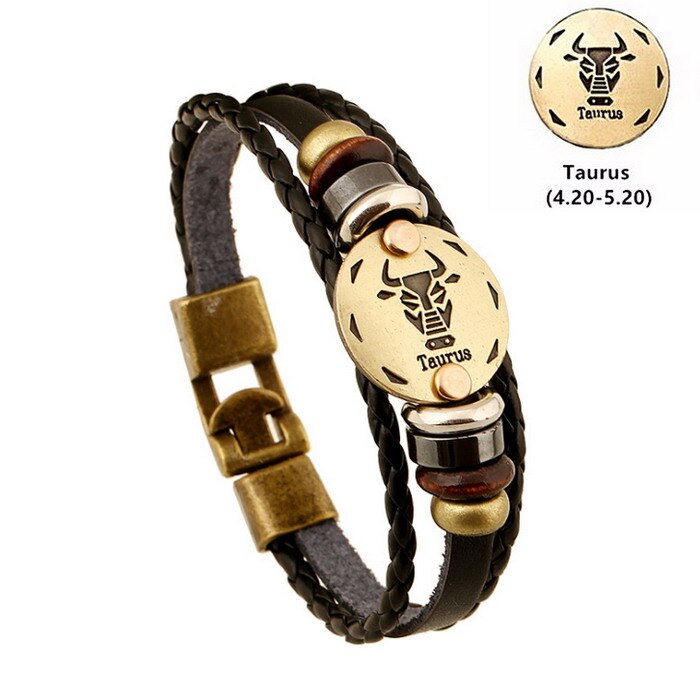 Lederen Armband Vrouwen Sieraden Leeuw Lederen Armbanden &amp; Bangles Charm Brons Legering Gesp Pulseras Mujer Sieraden voor Vrouwen: DK11504