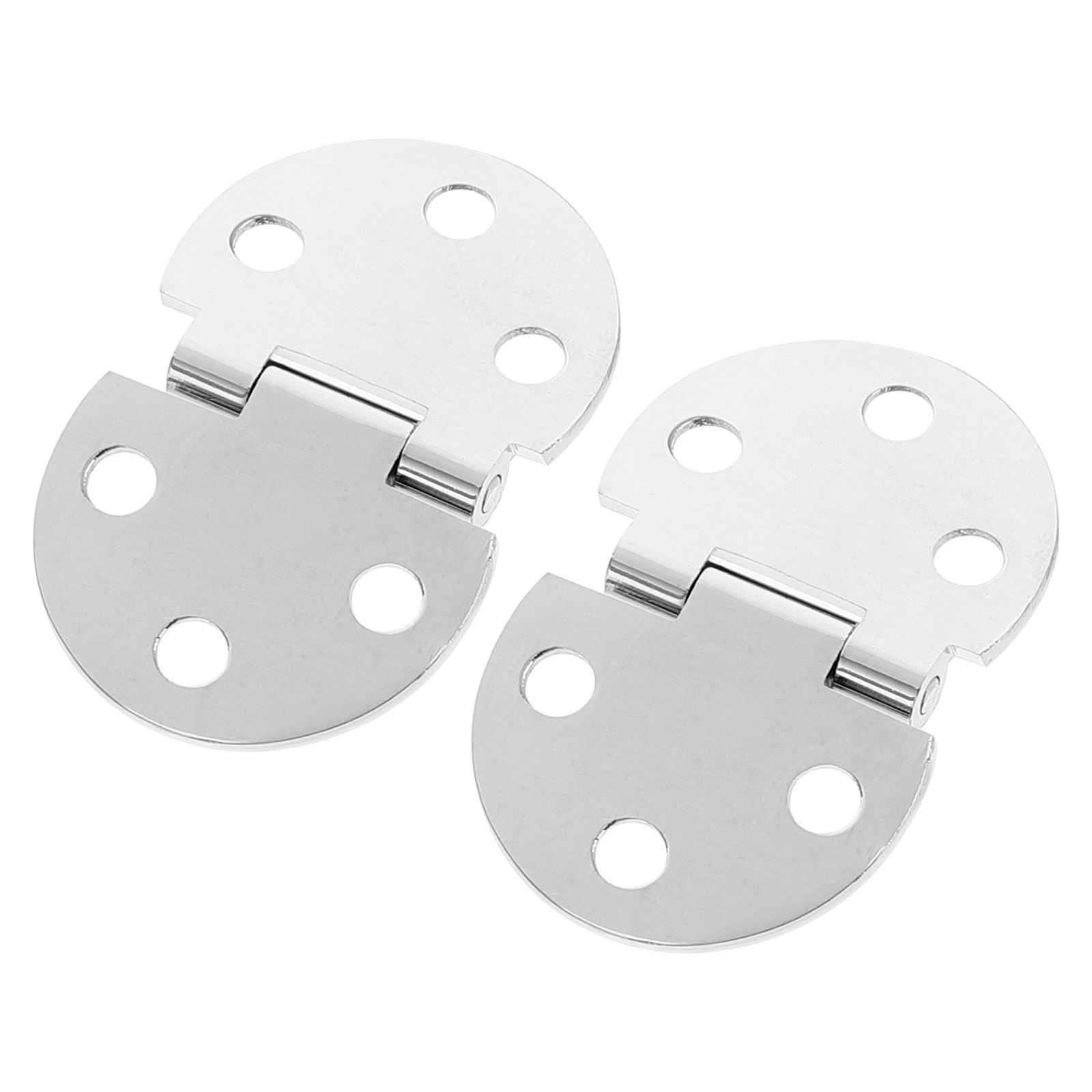2pcs Small Copper Hinges 6 Hole Hinges for Cabinet Wooden Box (Silver): Default Title