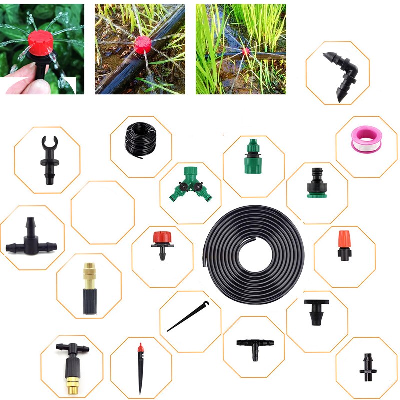 5M 4/7Mm Slang Diy Druppelsysteem Automatische Watering Kit Tuingereedschap Set Verstelbare Micro Druppelaar voor Planten