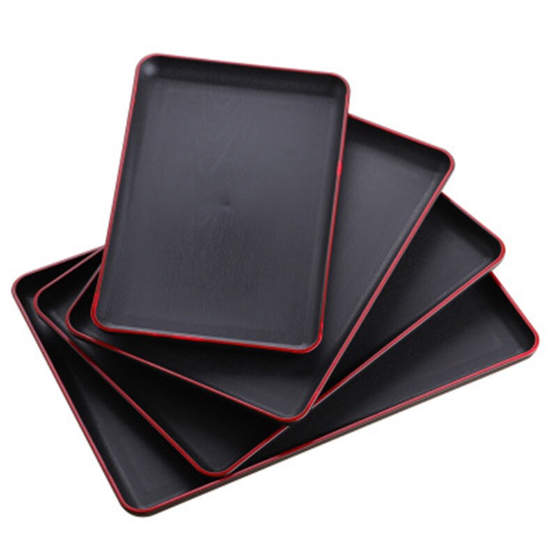 Newly Serving Tray Rectangular Plastic Tray Food Serving Trays Anti-slip Scratch-resistant