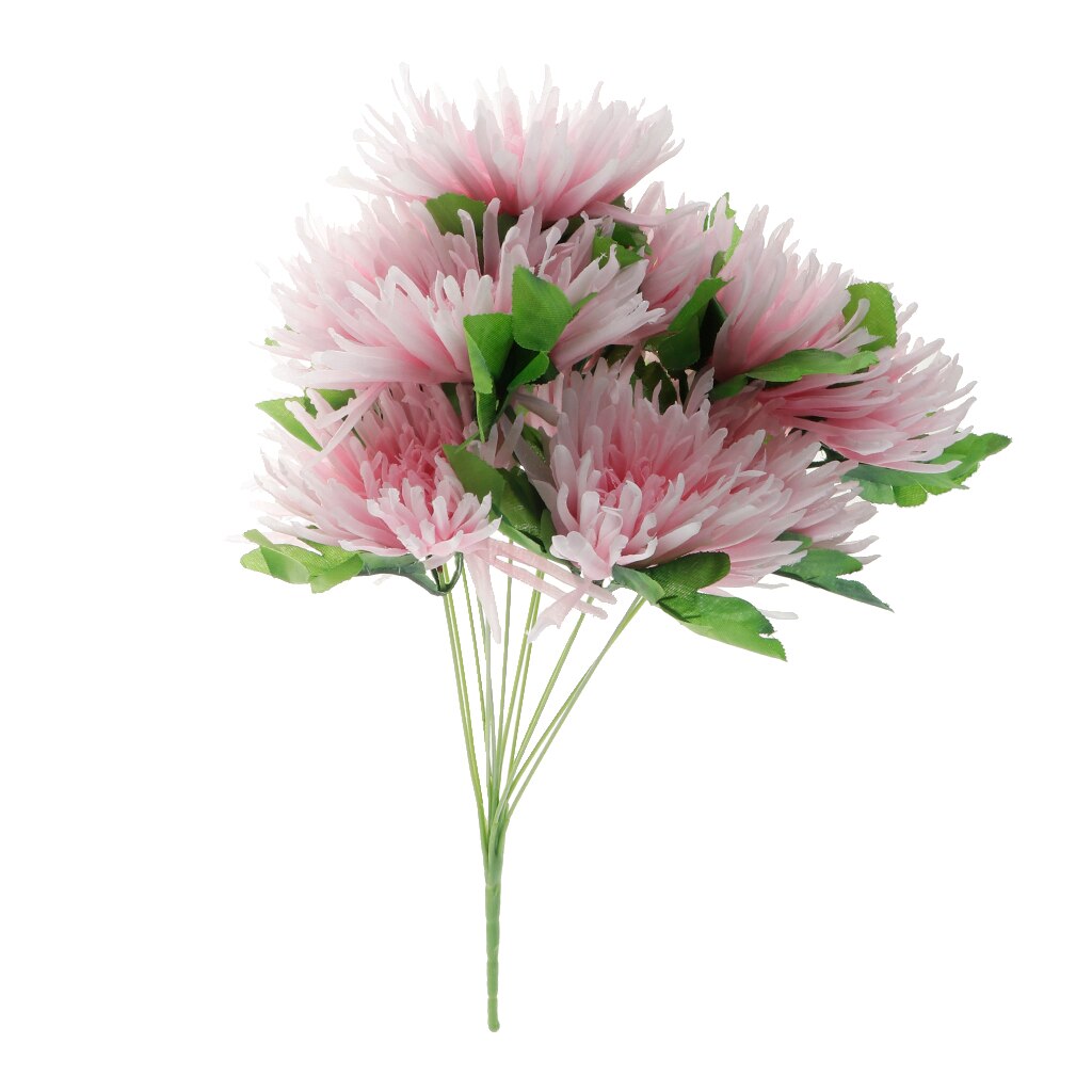 Zijde Grave Chrysant Bloem Boeket Arrangement Begraafplaats Graveside Bloemen Decoratie: Light Pink