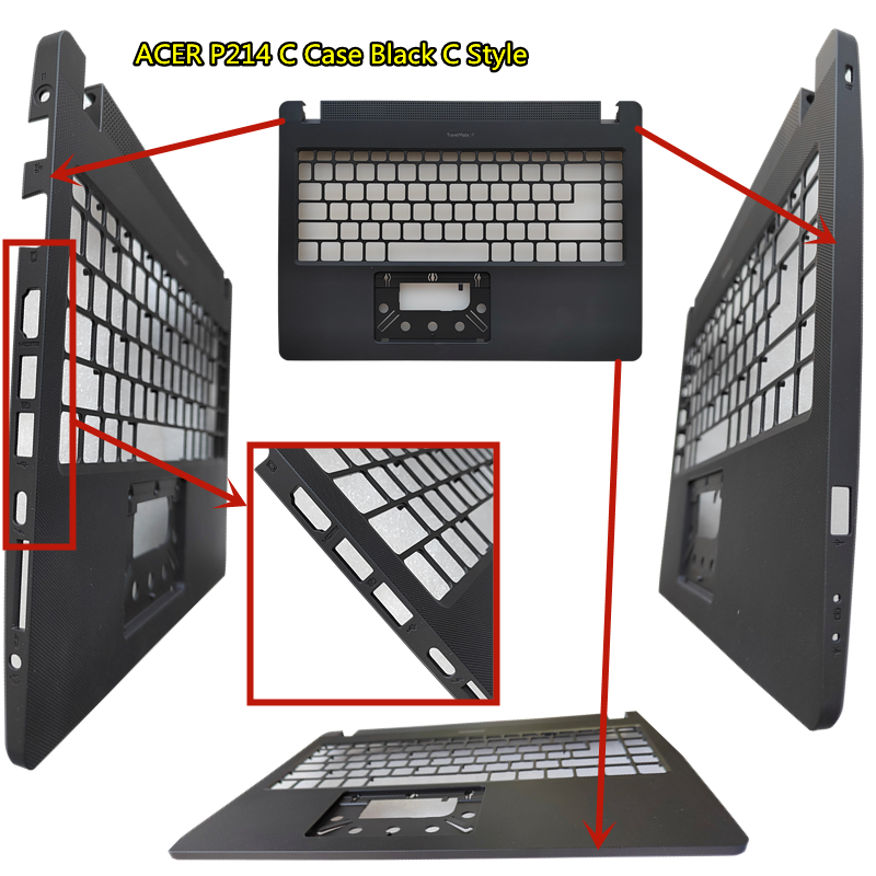 Suitable Laptop Keyboard Shell BOTTO Case ABCD Cover For ACER TravelMate P214 N19Q Black: wine red