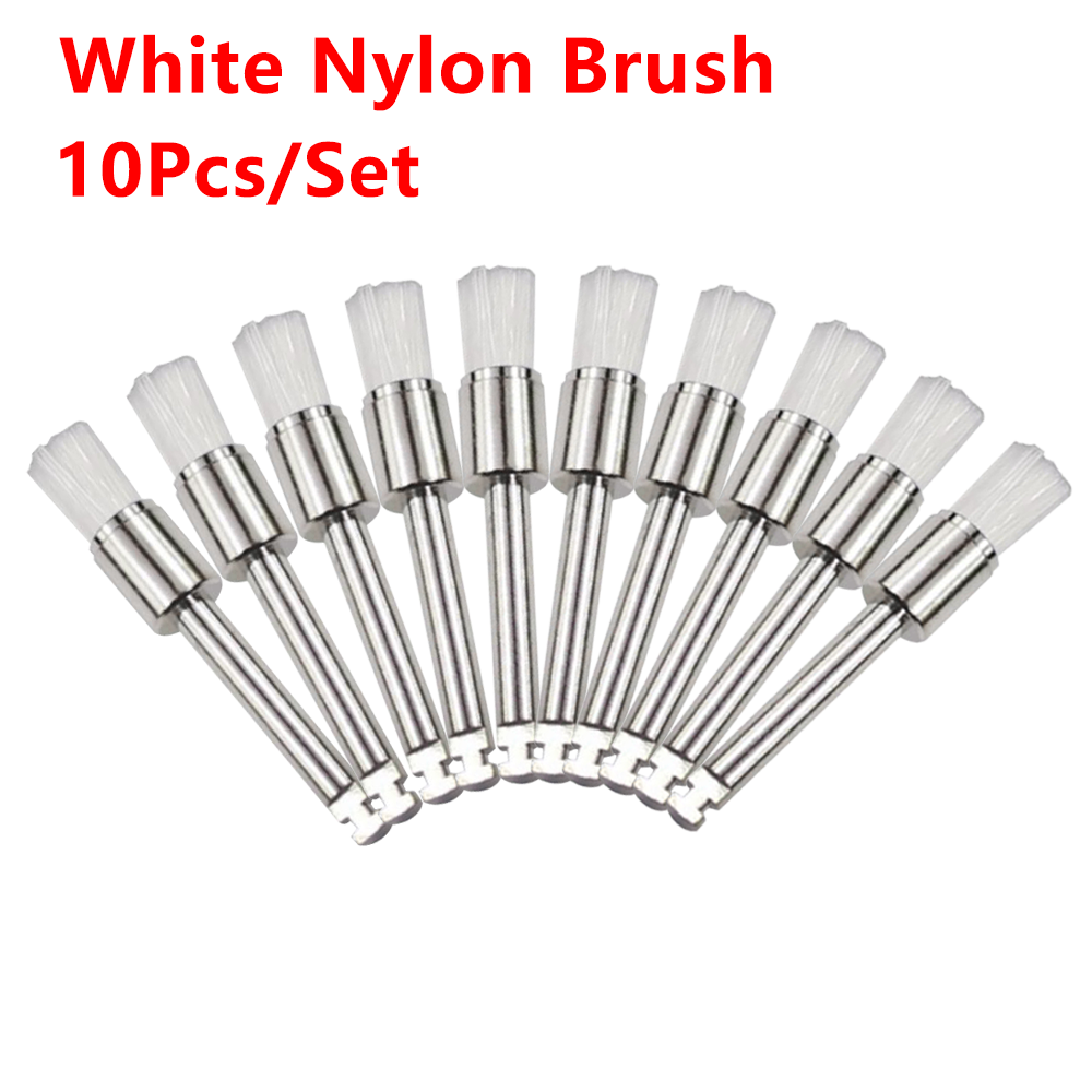 Pulidor Dental desechable, cepillo de cerdas de nailon, herramientas de dentista, taza pulidora, blanqueamiento Dental, cepillos de profilía, 10 unids/lote por caja: CORAL