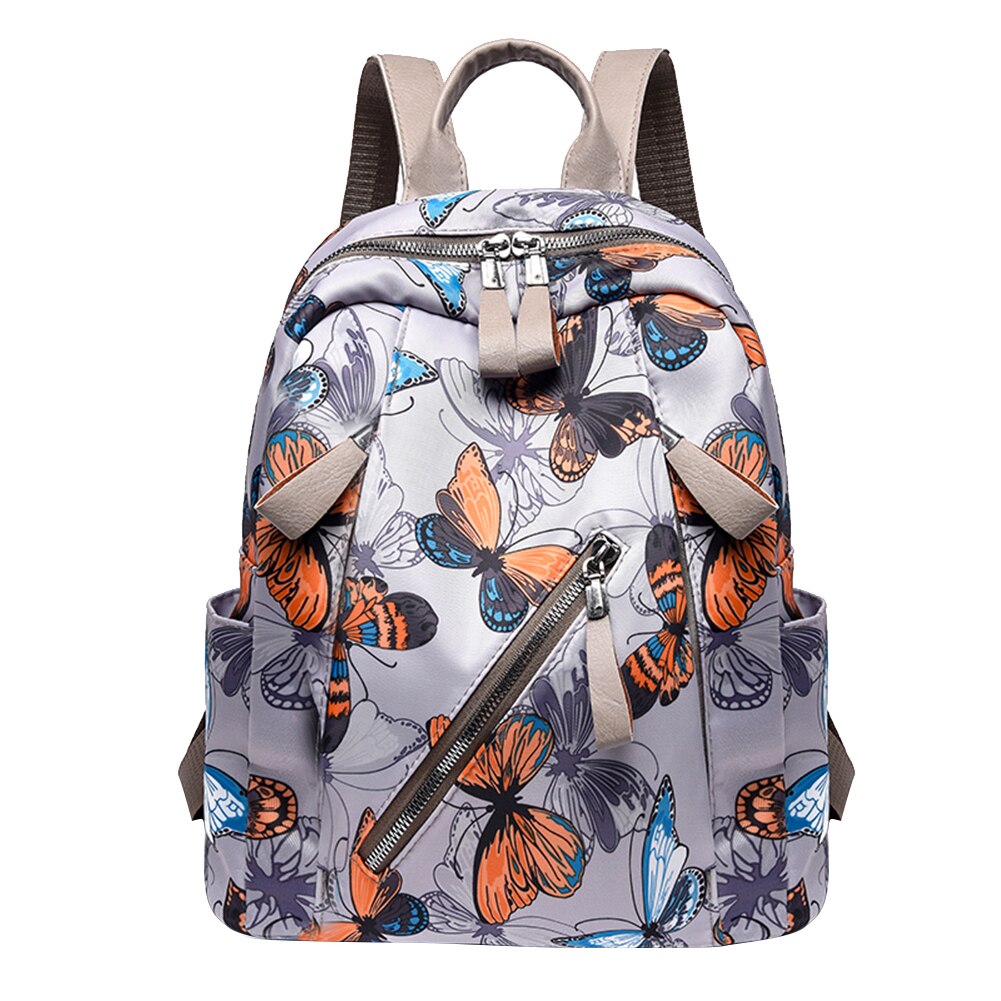 Vintage Accessaries Voor Vrouwen Verjaardag Oxford Schooltas Vrouwen Kleurrijke Vlinder Print Rugzak Student Outdoor Bagpack: Orange