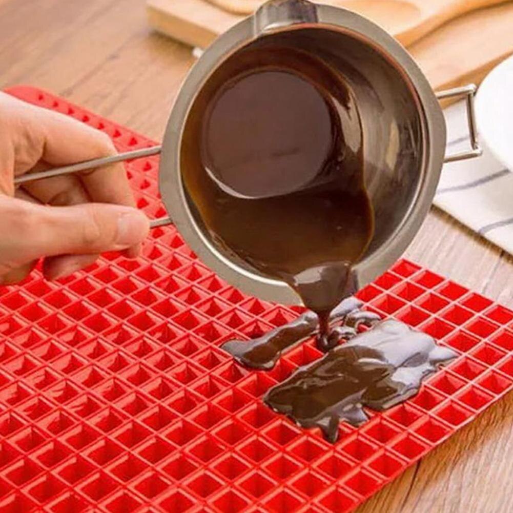 1PC BBQ Silicone Mat Pyramid Diamond Pan Fat Reducing Slip Oven Baking Grill Oil Filter Pad Sheet Cooking Non-Stick Mat