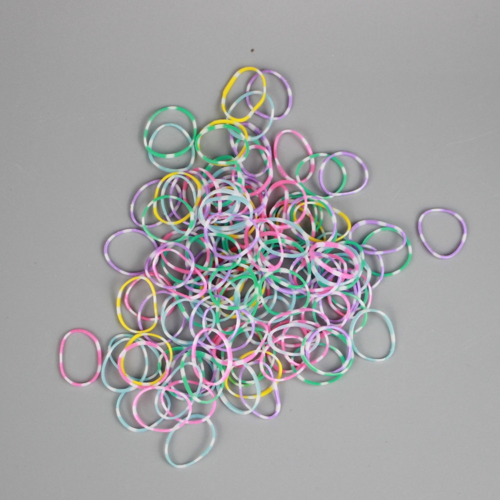 400 Pcs/lot hair elastic bands colorful/black TPR material one-off rubber bands for women girls braid headwear