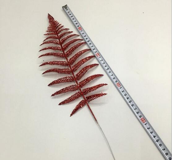 10Pcs Perzische Leaf Gold Glitter Kerst Blad Kunstmatige Bladeren Kerstversiering, 47*15 Cm