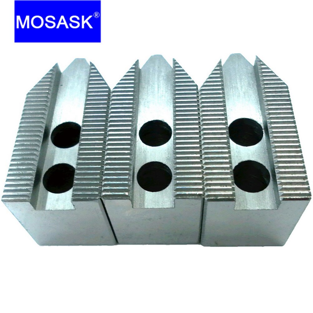 MOSASK 90 60 Degree 5 6 8 10 12 Inch CNC Lathe Chuck Machining Hydraulic Boring Cutting Tool Standard Hollow 3 Soft Jaw