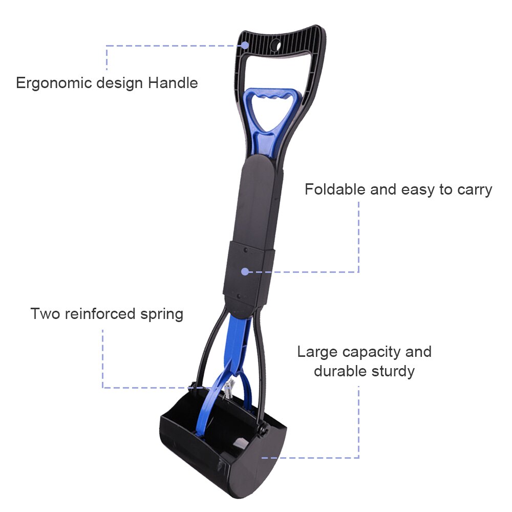 Ramasse-crottes pour animaux de compagnie, pelle à crottes de chien à long manche, pelle à crottes à mâchoire, ramassage des déchets d'animaux, outils de nettoyage extérieur pour animaux de compagnie