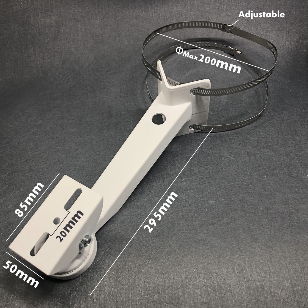 Aluminum CCTV Camera Bracket Adjustable Cylindrical Pole Hoop Bracket Right Angle Outer Wall Corner Bracket CCTV Accessories