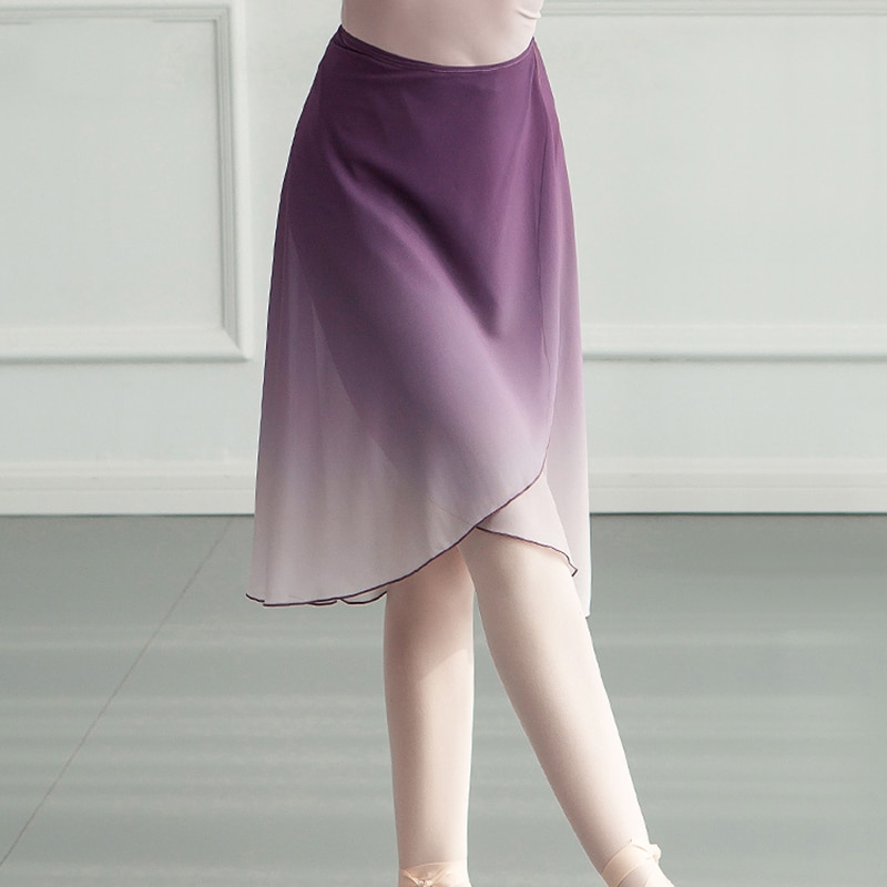 Vrouwen Rok Volwassen Dans Rok Gradiënt Chiffon Ballet Rok Tie Up Lyrical Hedendaagse Dans Jurk Kostuums Ballerina Dancewar