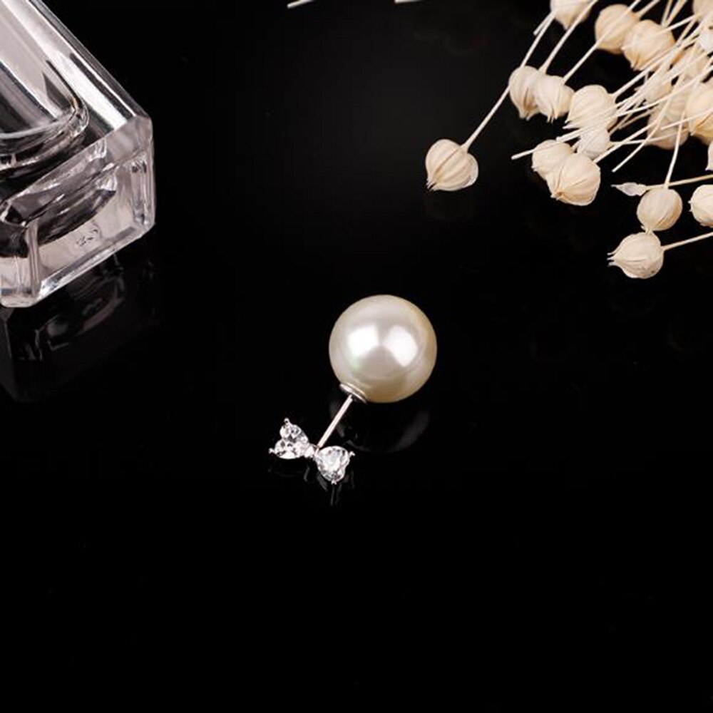 Women Imitation Pearl Anti-lighting Word Brooch Open Shirt Leader Mouth Mini Small Insert Fixed Buckle Assembly Female: Silver