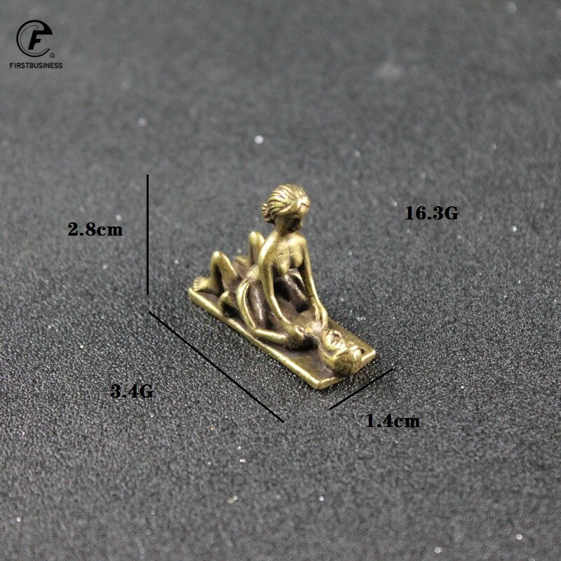 Vintage koppar drake karp figurer bilnyckelring hänge retro mässing kinesisk prydnad heminredning tillbehör: 2