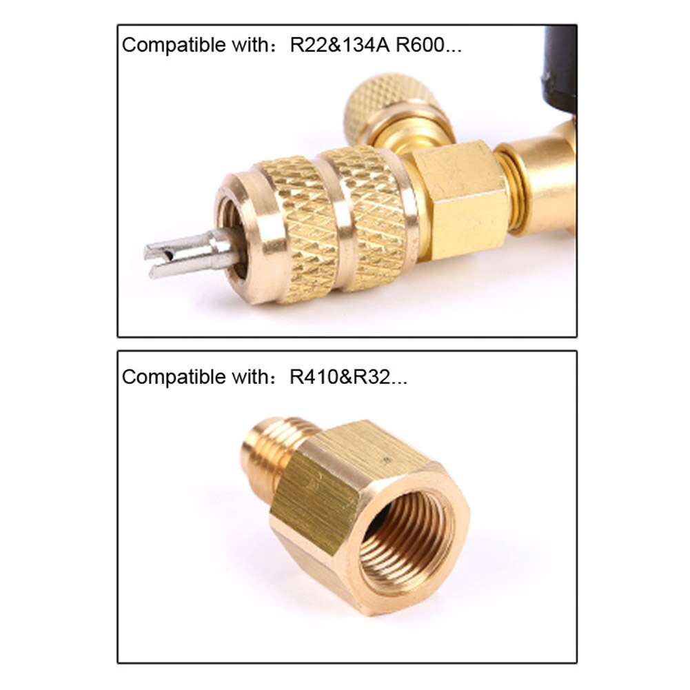 Hvac ventilkerne fjerner/installatør med dobbelt størrelse sae 5/16 "& 1/4 " port til  r22 r410a trykventil fjernelse installatør tilbehør