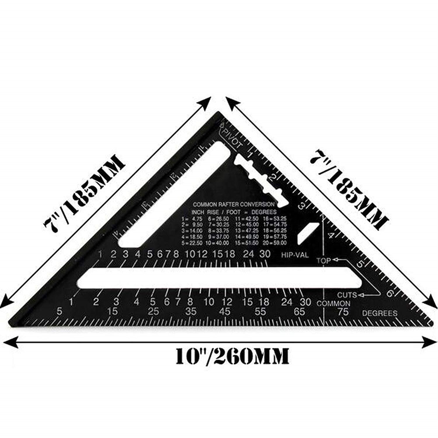 7&quot; Measuring Tool Metric Triangle Angle Ruler Square Protractor Car Thickness Measurement Accessories For Office Camping Trailer