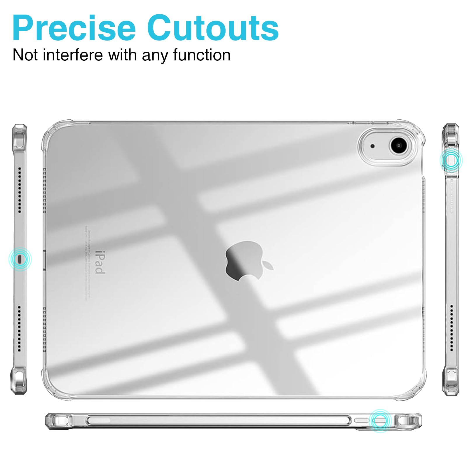 Clear Case for iPad 10th Generation 10.9" Soft TPU Silicone Bumper Anti-Shock Anti-Scratch Cover for iPad 10 (10.9 Inch)