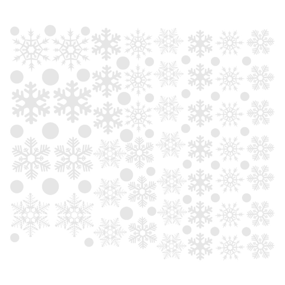 48Pcs Sneeuwvlok Raam Kleeft Lijmloze Pvc Muurstickers Voor Windows Glazen Kerst Decoratie
