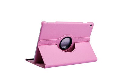 Dla Huawei MediaPad T5 10 AGS2-W09/L09/L03 10.1 Tablet Funda stojak PU skórzane etui z klapką dla 360 obracanie przypadku Huawei T5 10.1: Pink