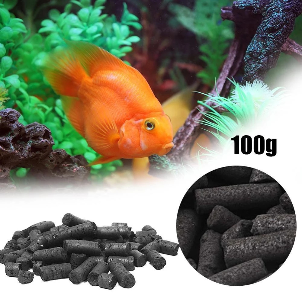 100g akvarie akvarium vandfilter medier trækul aktivt kul pellets