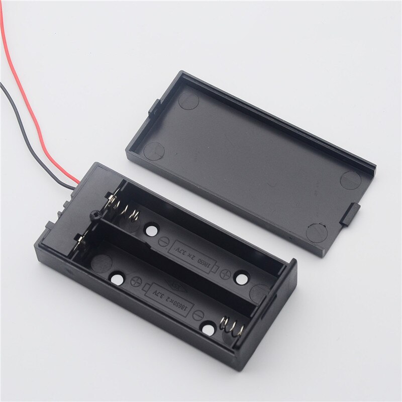 1PC 18650 Battery Holder Black Plastic Storage Case 3.7V for 2x18650 Batteries Holder Box Container with 2 Slots ON/OFF Switch