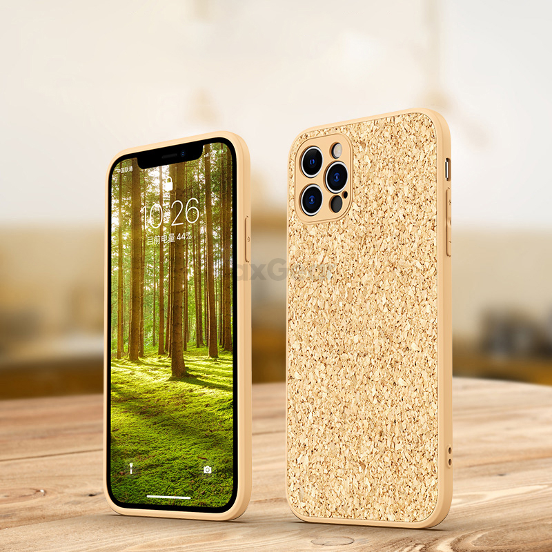 Funda de corcho de madera con letras para iPhone, 13, 12 Pro Max, Mini, 11 Pro Max, XR, X, XS Max, 7, 8 Plus, funda de silicona suave a prueba de golpes: Fibra de carbono / Beige