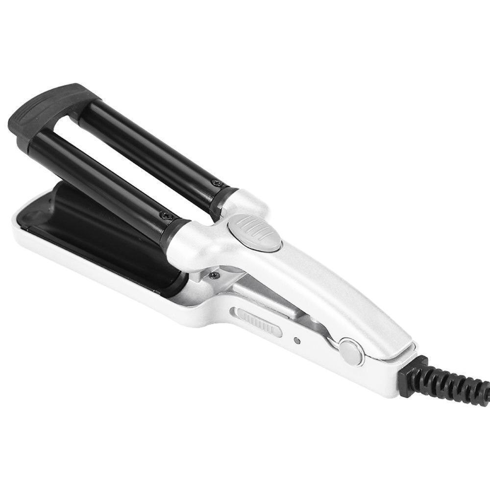 Draadloze automatische krultang, draagbaar, draadloos, usb-oplaadbaar, keramische krultang, automatisch roterende stylingtools: Wit