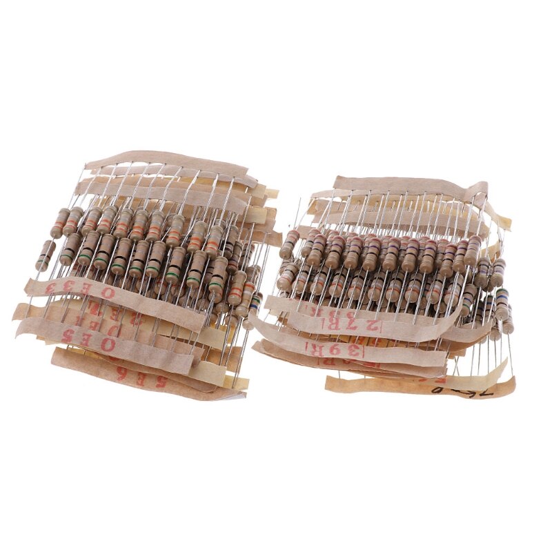 300Pcs Resistor Kits 1W 5% 0.1-750 Ohm Carbon Resistor 30 Values Resistance Set