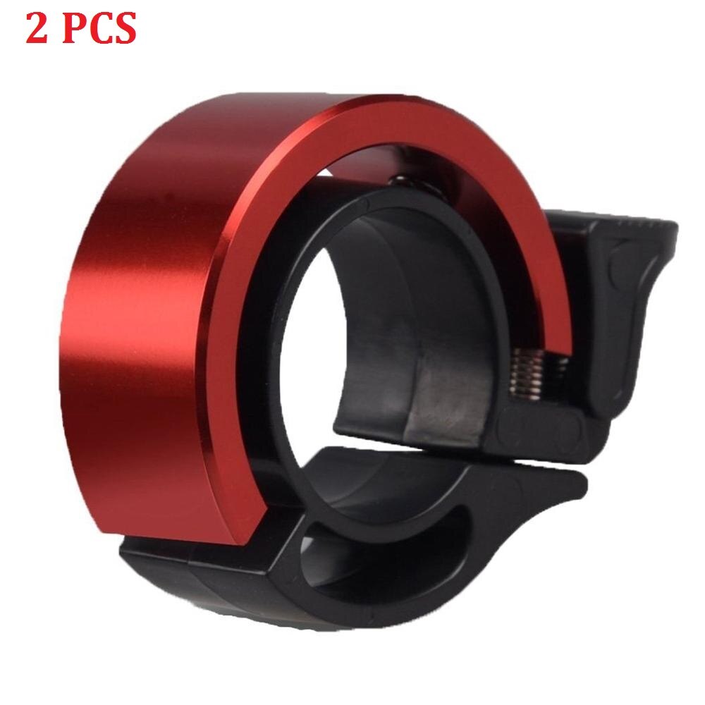Bel sepeda sepeda onzichtbare bahan aluminium fietsbel fietsbel: Rood 2 stuks