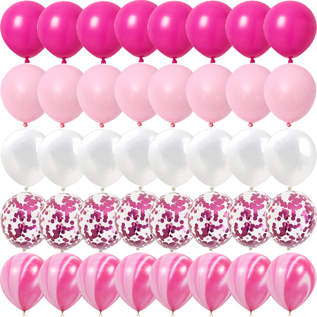 40PCS Rose Pink Metal Latex Bar Confetti Balloons Wedding Decorations Matte Globos Birthday Girl kidParty Decorations Year: AGATE