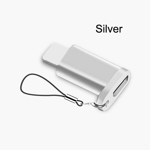 VOXLINK Adapter Micro USB To Lighting 8Pin For Apple Adapter With Key Chain For iphoneX XS XR 6 7Plus Sync Charger OTG Converter: Silver
