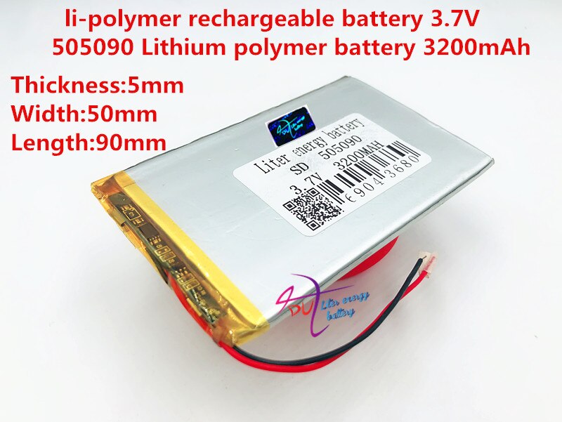 Beste batterij Maat 505090 3.7 V 3200 mah lithium-polymeer Batterij Met Bescherming Boord Voor MP3 MP4 GPS Digitale producten