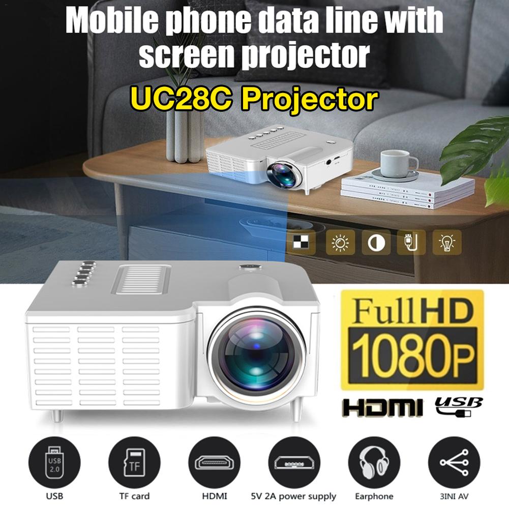 UC28C Portatile Video Proiettore Home Theater Cinema 50 Lumen di Luminosità LCD Sorgente di Luce Ufficio Supplie Supporto Per Smart Phone