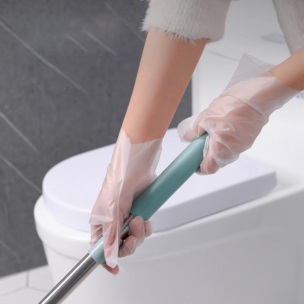 Guantes desechables de TPE, manoplas transparentes sin látex, antideslizantes, de seguridad para el trabajo, limpieza del hogar de grado alimenticio, 100 Uds.