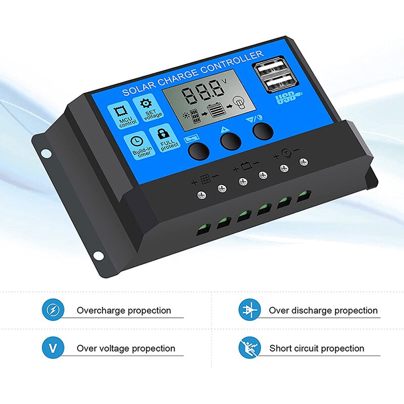 600W Solar Panel Polysilicon Solar Charging Board with 30A Solar Charge Controller for Car Yacht RV Battery Charger