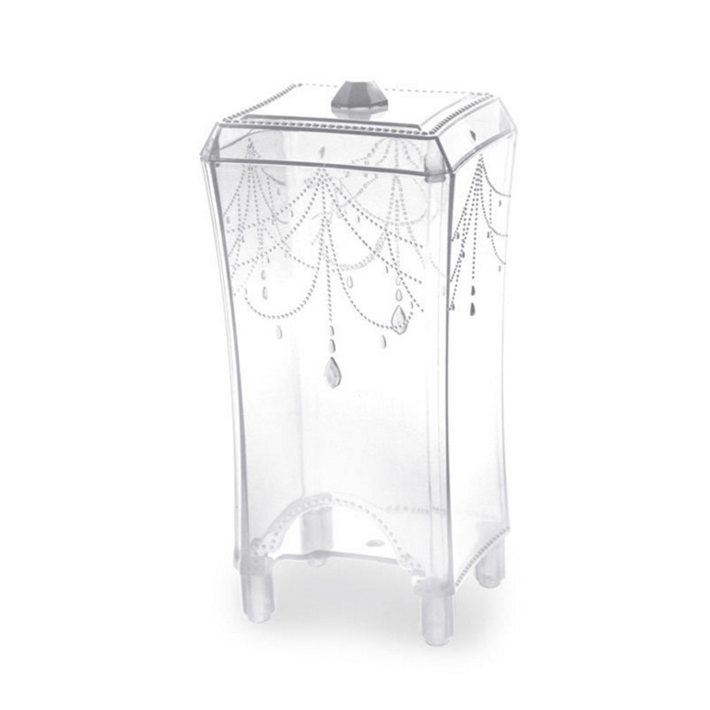 Acrylic Cotton Swab Cotton Storage Box Portable Transparent Dustproof Cosmetic Container Jewelry Storage Box: F