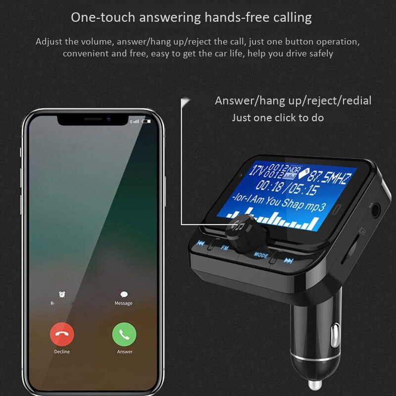 Auto Fm-zender Met Afstandsbediening Lcd Bluetooth MP3 Speler Dual Usb Auto Fm Modulator