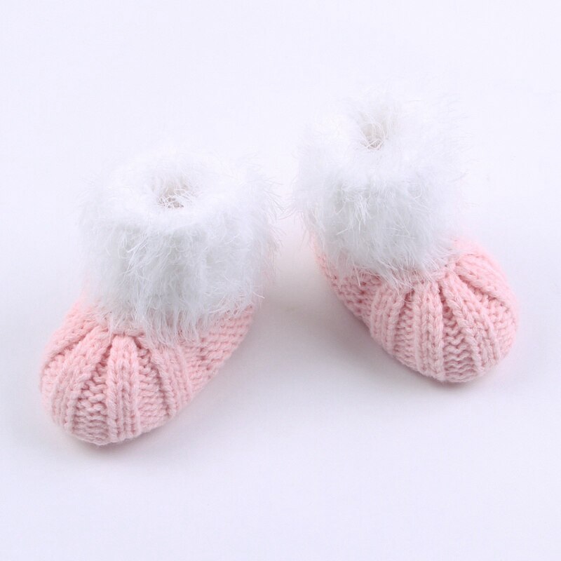 0-24m winter baby laarzen peuter wieg schoenen baby jongens meisjes effen print gebreide schoenen winter zachte warme baby slofjes
