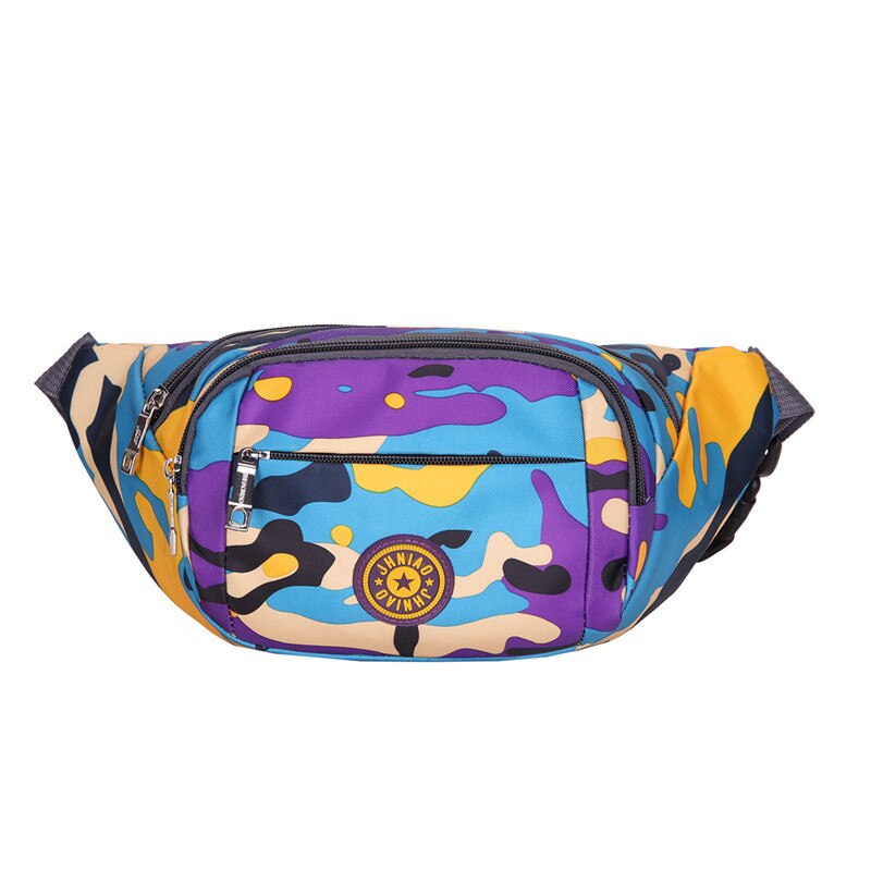 unisex Reise Frauen Taille Tasche Hüfte Tasche Tarnung Freizeit fanny Pack Wandern Banane miserabel Gürtel Taschen Große Kapazität Bauch Taille Packungen: Violett Tarnung