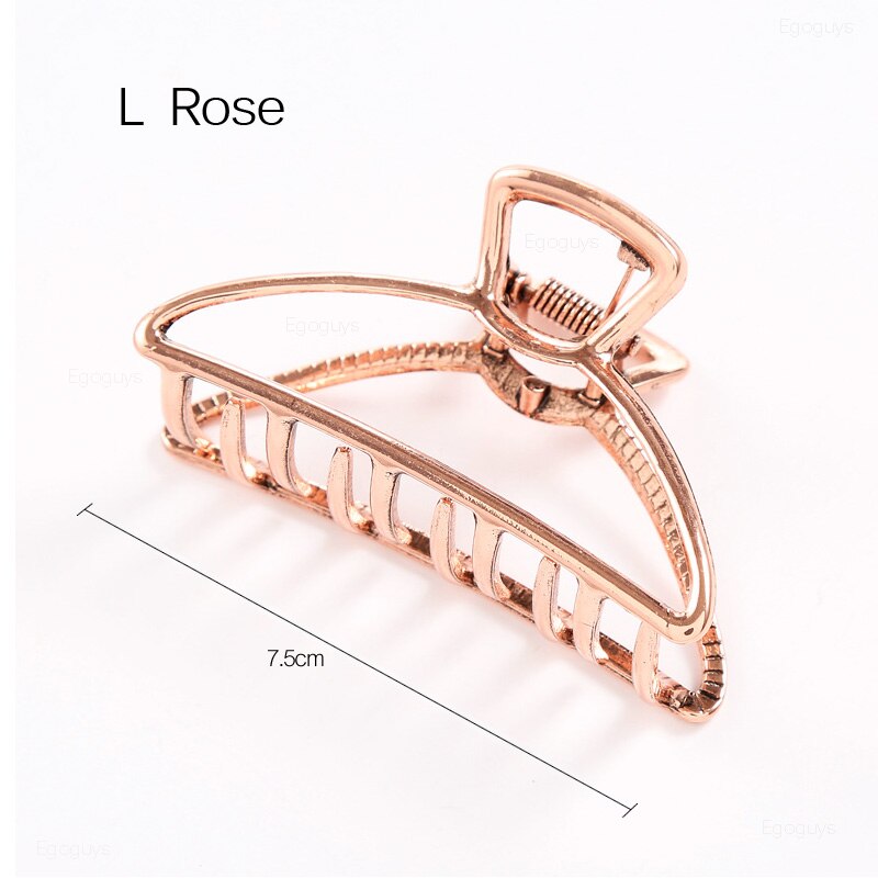 1 pinza para el pelo para niñas y mujeres, pinzas geométricas para el cabello, pinza para el pelo, agarre de Color sólido, horquillas coreanas, pasadores de Metal, herramientas de estilismo: Plata