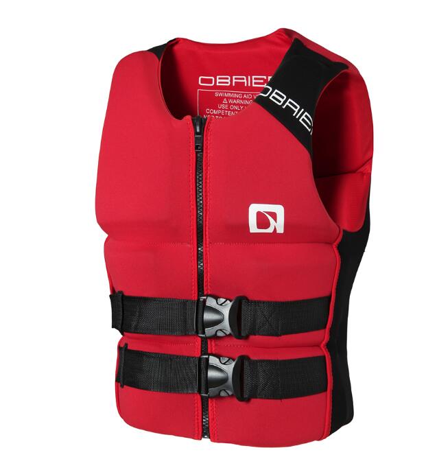 Chaleco salvavidas de adultos, chalecos flotantes de neopreno, chaleco salvavidas para nadar, chaleco de surf, boya inflable para nadar, agua, esquí acuático, boya de rescate: red black / XXL