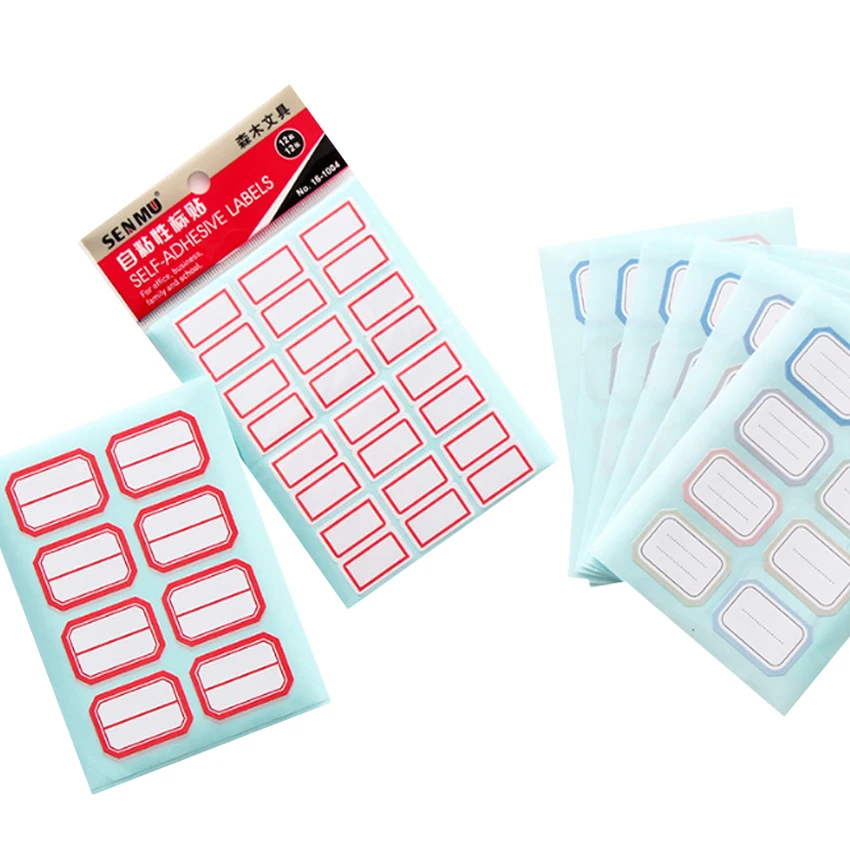 1 pak/partij zelfklevende papieren sticker blanco naam sticker etiketten memo stickers set briefpapier herinnering bladwijzer zegel label