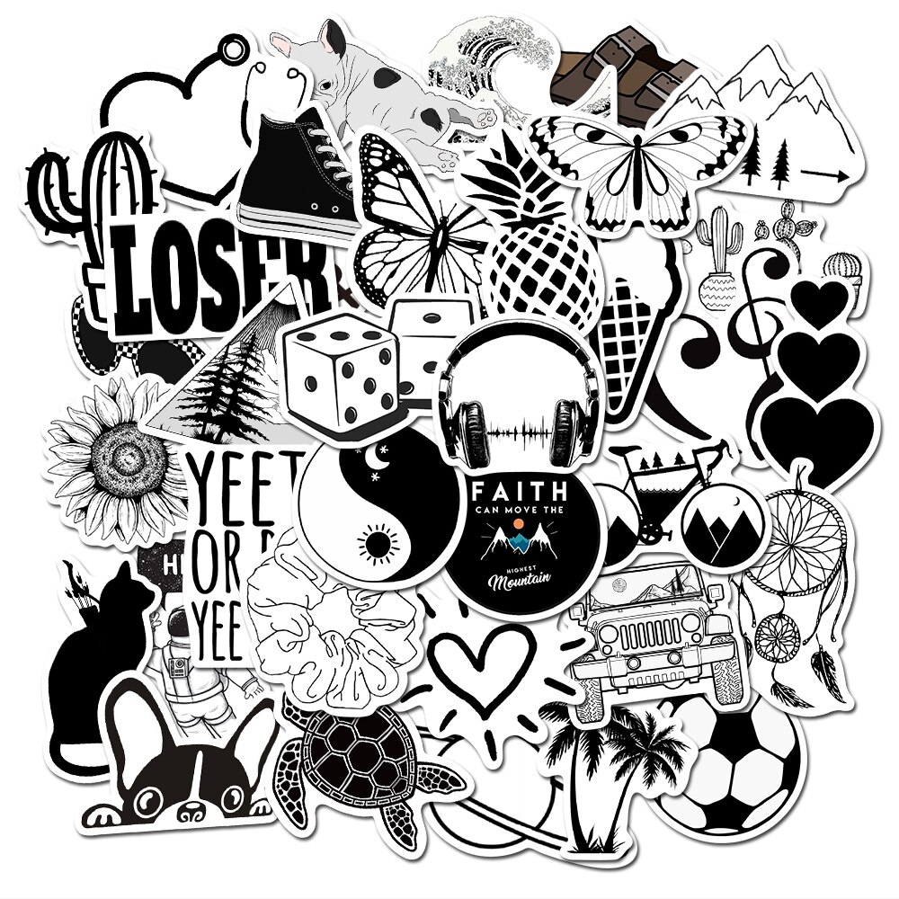 50 PCS Cartoon Simple VSCO Girls Kawaii Stickers For Chidren Toy Waterproof Sticker to DIY Laptop Bicycle Helmet Car Decals