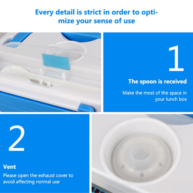 Portable Electric Heated Heating Lunch Box Bento Travel Food Warmer Food Container EU Plug