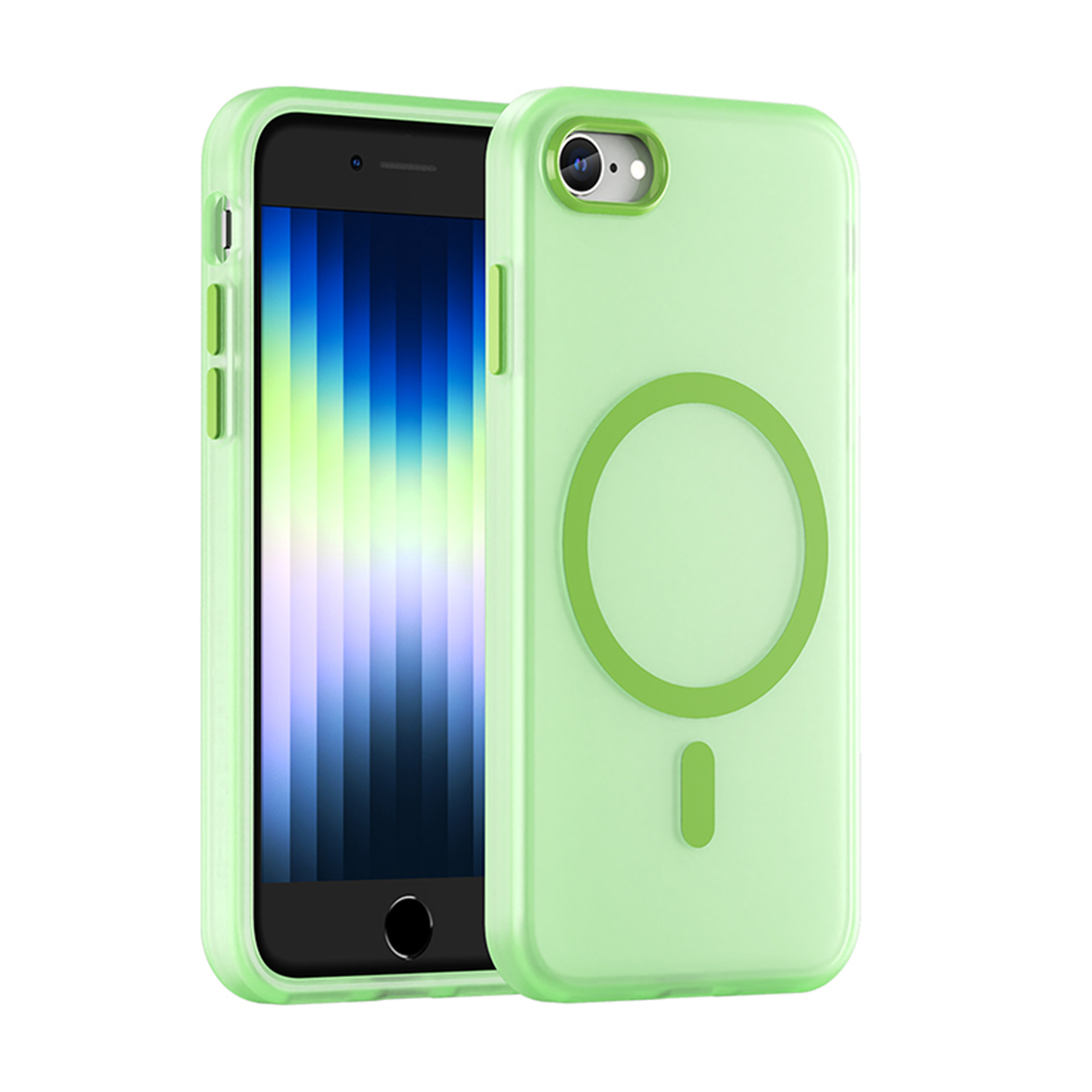 Luxury soft SE3 Magsafe protective case SE4 for iPhone 7 wireless charging Apple 8 magnetic jelly SE2 transparent protective cas: ABS / light green