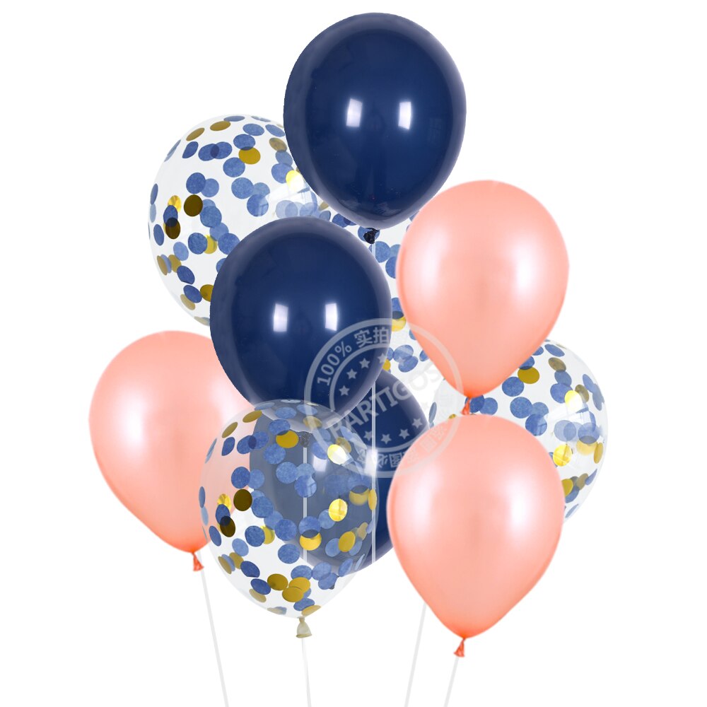 12 stücke 12 zoll weiß Navy Blau Luftballons blau gold Konfetti Hochzeit Decor dark blau Ballon Geburtstag Party Dekorationen Kinder globos