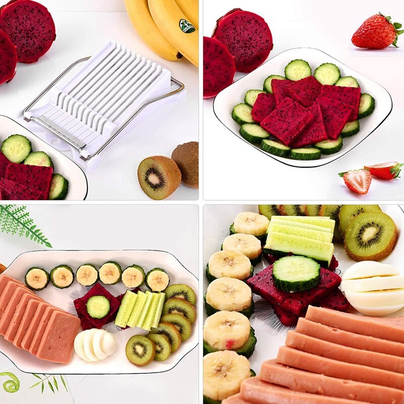 Slicer for Cutting Spam Ham Luncheon Meat Boiled Eggs Cuber Strawberry Bananas Made By ABS and Stainless Steel Wire